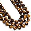 Natural Yellow Tiger Eye Top Drilled Heart Shape Beads Size 14-15mm 15.5" Strand
