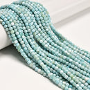 Grade A Natural Larimar Faceted Cube Beads Size 4mm 15.5'' Strand