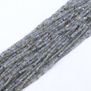 Natural Dark Labradorite Faceted Rubik's Cube Beads Size 2-2.5mm 15.5" Strand