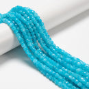 Blue Amazonite Dyed Jade Faceted Cube Beads Size 5-6mm 15.5'' Strand