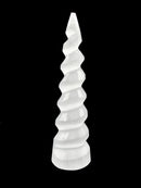 Natural Selenite Crystal Charging Spiral Tower Unicorn Horn Size 1.8"x6" Inches