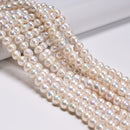 Graduated Natural White Fresh Water Pearl Off Round Potato Beads 9-11mm 15.5'' L