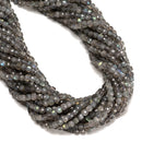 Natural Gray Labradorite Faceted Cube Beads Size 4-5mm 15.5" Strand