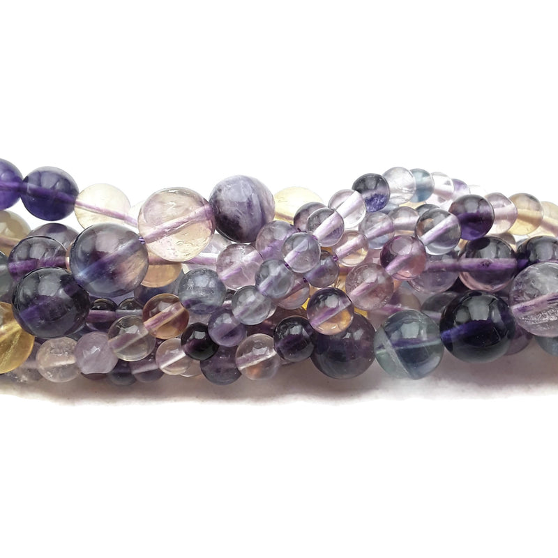Natural Rainbow Fluorite Smooth Round Beads 4mm 5mm 6mm 7mm 8mm 10mm 15.5"Strand