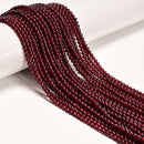 Natural Red Garnet Smooth Round Beads Size 3mm 15.5" Strand