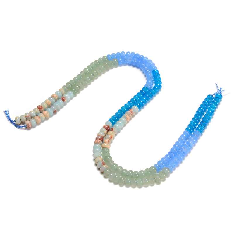 01 Multi-color Gemstone Smooth Rondelle Beads Size 4x6mm 15.5'' Strand