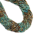 Natural Gradient Turquoise Faceted Round Beads Size 2mm 15.5'' Strand