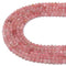 Gradient Madagascar Rose Quartz Faceted Round Beads Size 3-4mm 15.5'' Strand