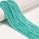 Natural Green Amazonite Faceted Cube Beads Size 2mm 3mm 15.5'' Strand