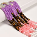 11 Gradient Multi-color Gemstone Smooth Rondelle Beads Size 4x6mm 15.5" Strand