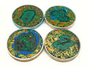 Natural Malachite & Lapis Lazuli Coasters Round Charging Plate 3" Inch