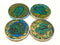 Natural Malachite & Lapis Lazuli Coasters Round Charging Plate 3" Inch