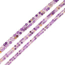 Natural Amethyst Citrine Clear Quartz Faceted Round Beads 2mm 3mm 4mm15.5'' Strd