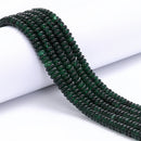 Dark Green Dyed Jade Smooth Rondelle Beads Size 2x4.5mm 15.5'' Strand