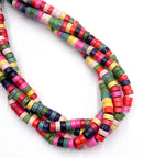Multi Color Howlite Turquoise Heishi Shape Beads Size 3x6.5mm 15.5" Strand