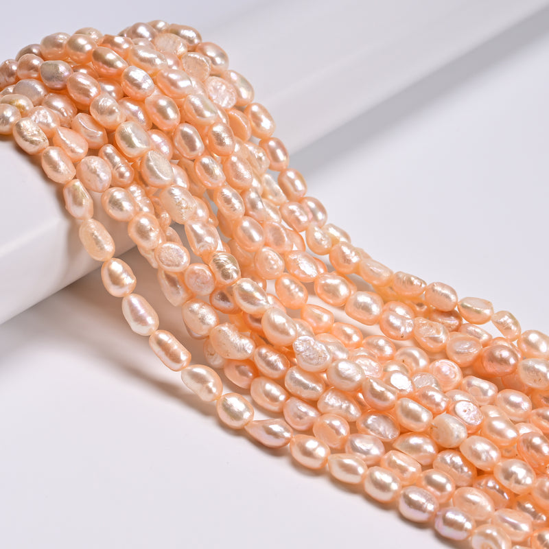 Natural Pink Fresh Water Pearl Side Drill Nugget Beads Size 7x10mm 14'' Strand