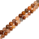 Natural Multi Rutilated Quartz Smooth Round Beads Size 10mm 12mm 15.5'' Strand