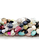 Mixed Gemstone Irregular Shape Pebble Nugget Beads Size 10mm 15.5" Strand