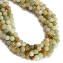 Natural Multi-color Nephrite Jade Smooth Round Beads Size 8mm 15.5" Strand