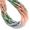 12-Multi-color Gemstone Smooth Rondelle Beads Size 5x8mm 15.5" Strand