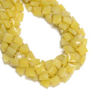 Natural Lemon Jade Faceted Flat Square Shape Beads Size 10mm 15.5" Strand