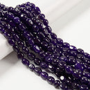 Dark Amethyst Color Dyed Jade Pebble Nugget Beads Size 8x10mm 15.5'' Strand