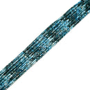 Natural Gradient Blue Apatite Faceted Cube Beads Size 4mm 15.5" Strand