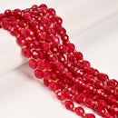Ruby Color Dyed Jade Faceted Rice Beads Size 8x10mm 15.5'' Strand