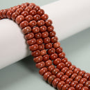 Natural Red Jasper Smooth Rondelle Beads Size 5x8mm 15.5'' Strand