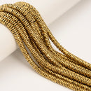 Titanium 14K Gold/Gray/Silver Hematite Wavy Rondelle Discs 1.5x4mm 15.5" Strand