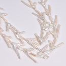 Natural White Fresh Water Pearl Chicken Feet Shape Beads 21-30x26-36mm 15.5"Strd