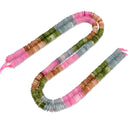 Gradient Multi-color Dyed Jade Smooth Rondelle Beads Size 2x6mm 15.5" Strand