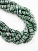 Green Map Jasper Rondelle Heishi Beads Size 10mm 15.5" Strand