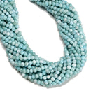 Natural Larimar Smooth Round Beads Size 5mm 6mm 15.5 " Strand