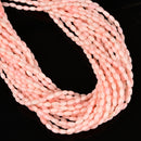 Light Pink Bamboo Coral Smooth Oval Rice Shape Beads Size 3x6mm 15.5" Strand