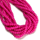 Cloudy Fuchsia Color Dyed Jade Smooth Rondelle Beads Size 5x8mm 15.5" Strand