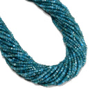 Natural Blue Apatite Faceted Cube Beads Size 2mm 15.5'' Strand
