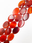 Natural Carnelian Smooth Flat Oval Shape Beads Approx. 20x30mm 15.5" Strand