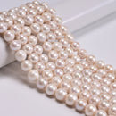 Natural White Edison Pearl Round Beads Size 10-11mm 15.5" Strand
