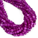 Sugilite Color Dyed Jade Faceted Cube Beads Size 7mm 15.5'' Strand