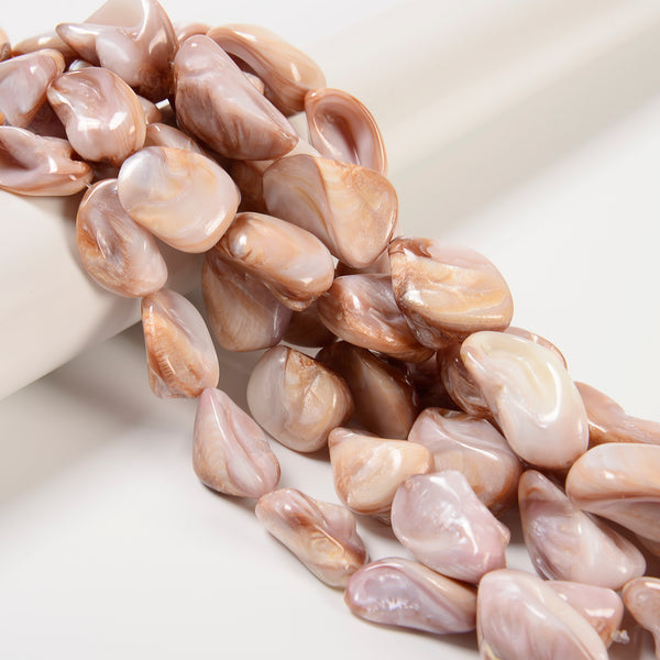 Natural Purple Ocean Sea Shell Irregular Nugget Shape Beads 23x30mm 15.5" Strand