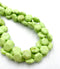 Neon Lime Green Chalk Turquoise Hexagon Shape Beads Size 14mm 16'' Strand