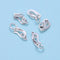 925 Sterling Silver Double Circle Clasp Size 5x10mm 4 Pcs Per Bag