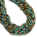 Natural Turquoise Smooth Round Beads Size 4-5mm 15.5" Strand