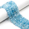 Dark Blue Aquamarine Center Drill Pebble Nugget Chips Beads 10-12mm 15.5'' Strd