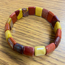 Natural Mookaite Jasper Double Drill Rectangle Bracelet Size 11x15mm Length 7.5"