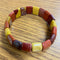 Natural Mookaite Jasper Double Drill Rectangle Bracelet Size 11x15mm Length 7.5"