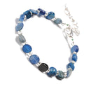 Kyanite Nugget Beaded Bracelet Silver Plated Clasp Beads Size 5-8mm 7.5" Length