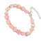Rose Quartz Nugget Beaded Bracelet Silver Plated Clasp Size 5-8mm 7.5" Length