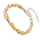 Citrine Nugget Beaded Bracelet Silver Plated Clasp Beads Size 5-8mm 7.5" Length